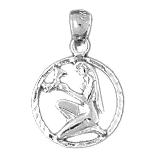 Sterling Silver Virgo Zodiac Sign Pendant