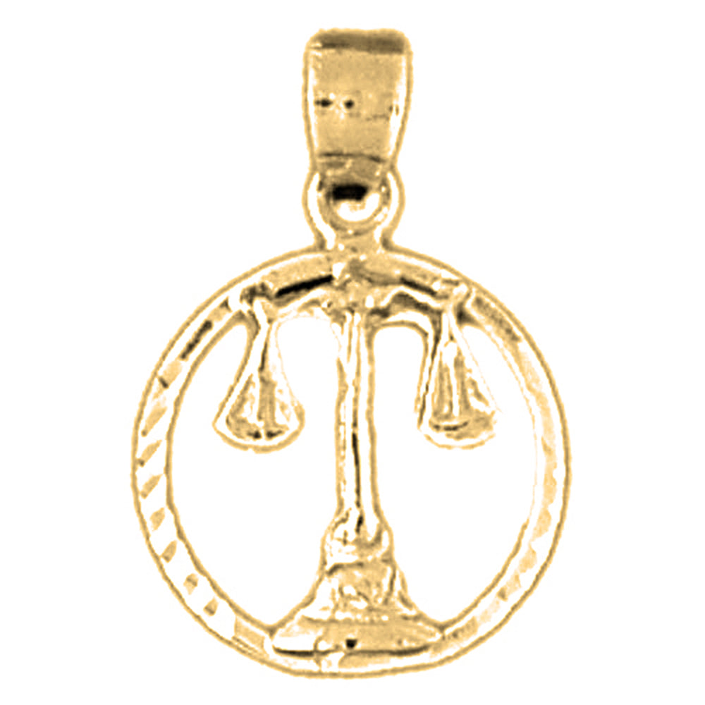 Yellow Gold-plated Silver Libra Zodiac Sign Pendant
