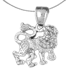 Sterling Silver Leo Zodiac Sign Pendant (Rhodium or Yellow Gold-plated)