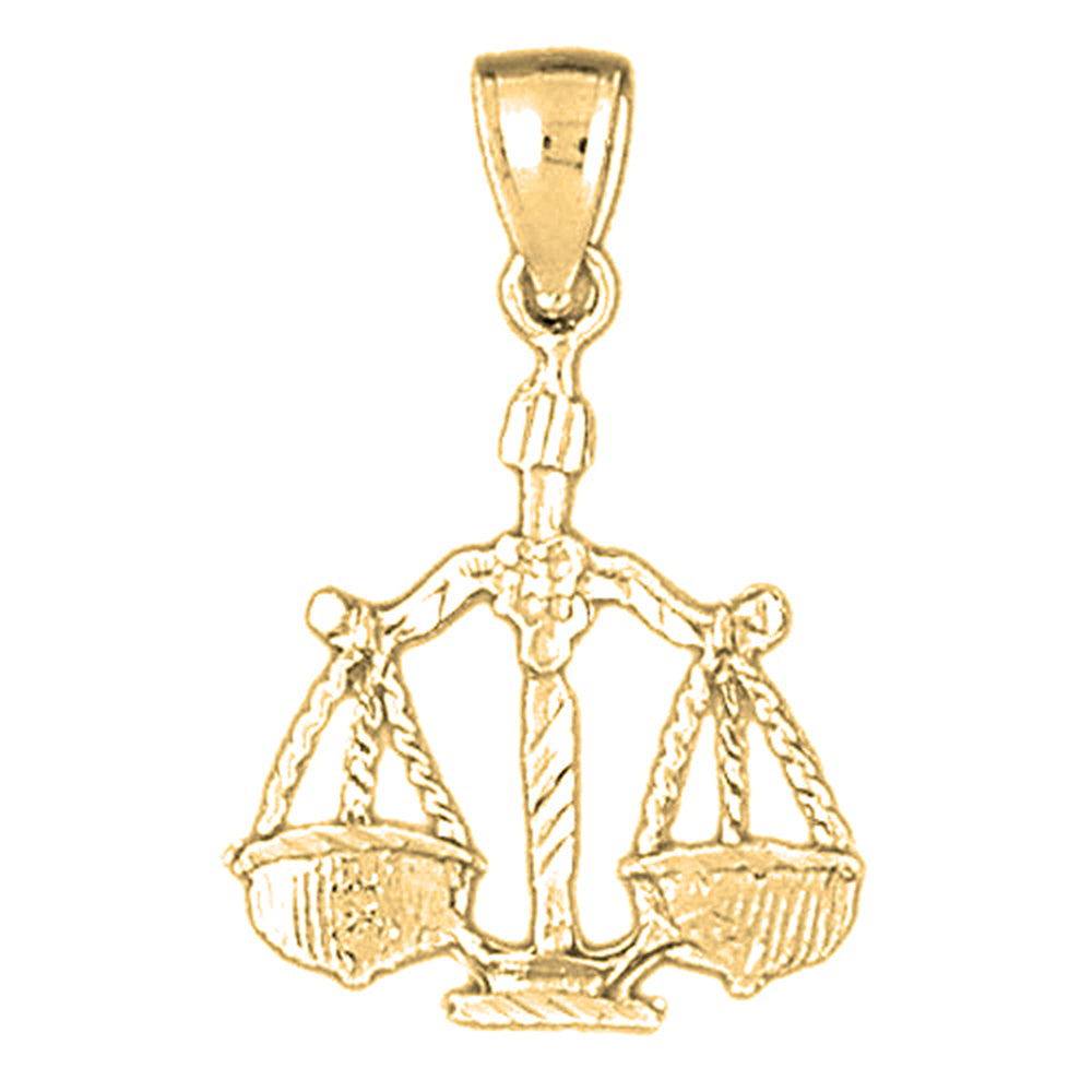 Yellow Gold-plated Silver Libra Zodiac Sign Pendant