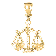 Yellow Gold-plated Silver Libra Zodiac Sign Pendant