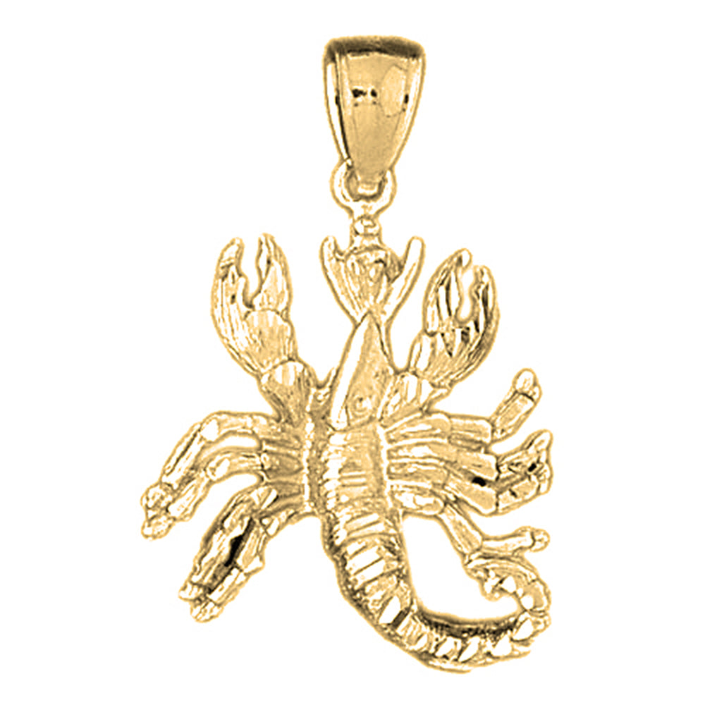 Yellow Gold-plated Silver Scorpio Zodiac Sign Pendant