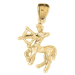 Yellow Gold-plated Silver Sagittarius Zodiac Sign Pendant
