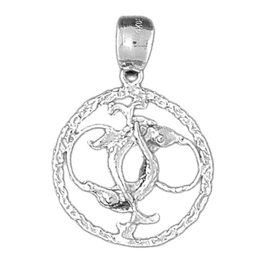 Sterling Silver Pisces Zodiac Sign Pendant