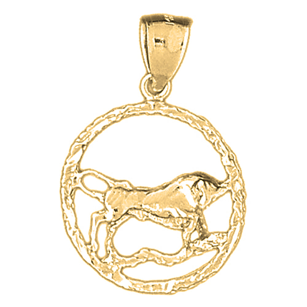 Yellow Gold-plated Silver Taurus Zodiac Sign Pendant