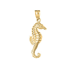 Yellow Gold-plated Silver Seahorse Pendant