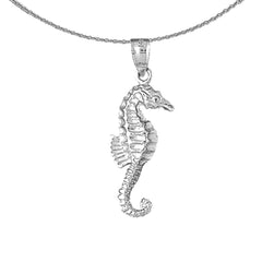 Seepferdchen-Anhänger aus Sterlingsilber (rhodiniert oder gelbgoldbeschichtet)