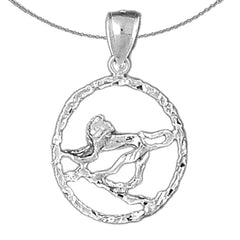 Sterling Silver Leo Zodiac Sign Pendant (Rhodium or Yellow Gold-plated)