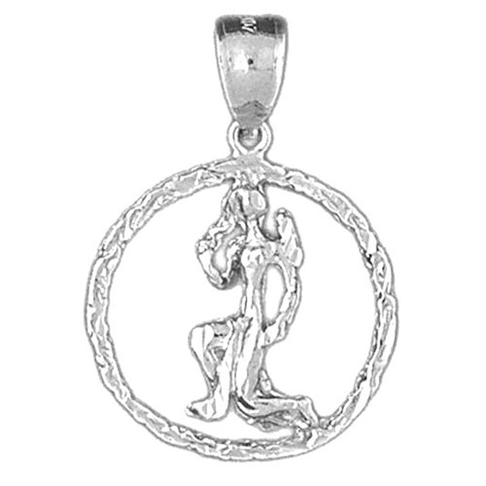 Sterling Silver Virgo Zodiac Sign Pendant