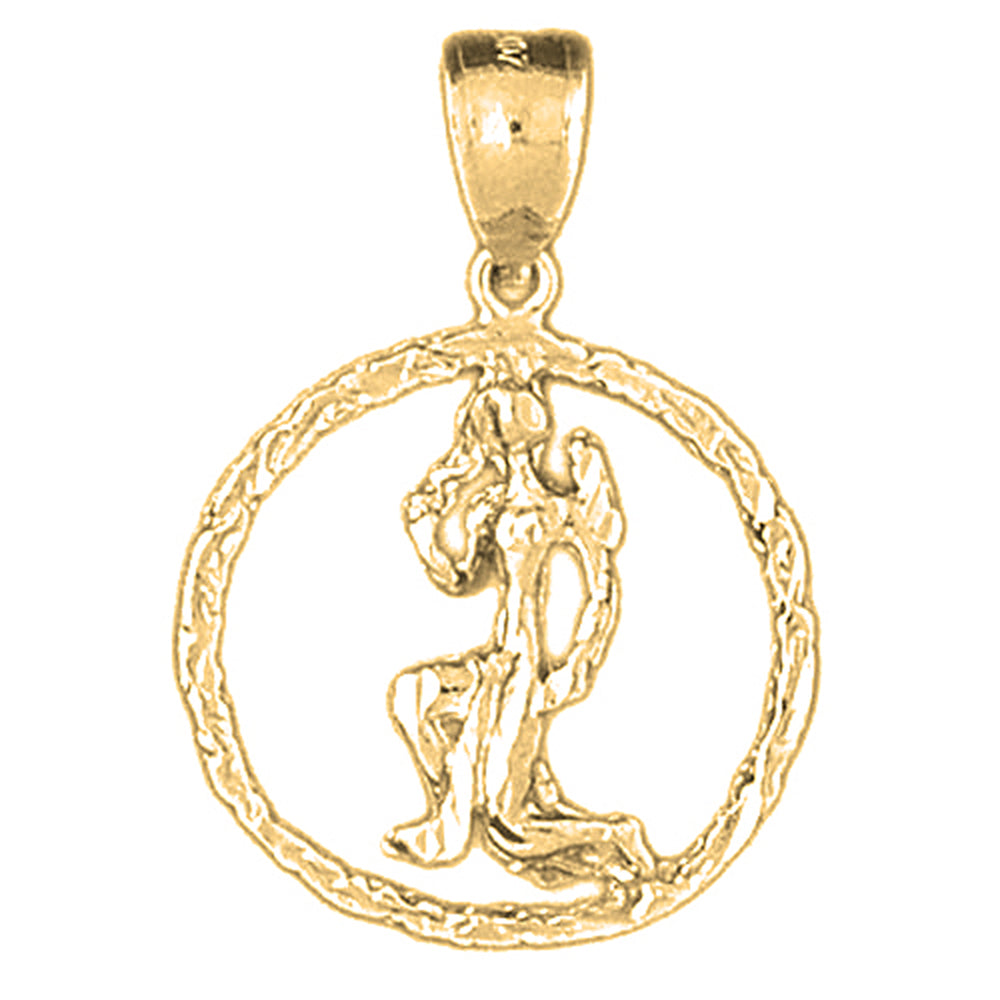 Yellow Gold-plated Silver Virgo Zodiac Sign Pendant
