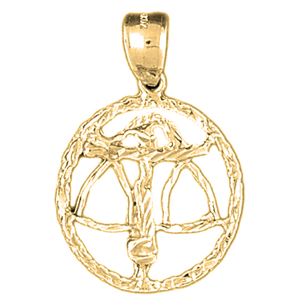 Yellow Gold-plated Silver Libra Zodiac Sign Pendant