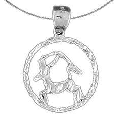 Sterling Silver Sagittarius Zodiac Sign Pendant (Rhodium or Yellow Gold-plated)