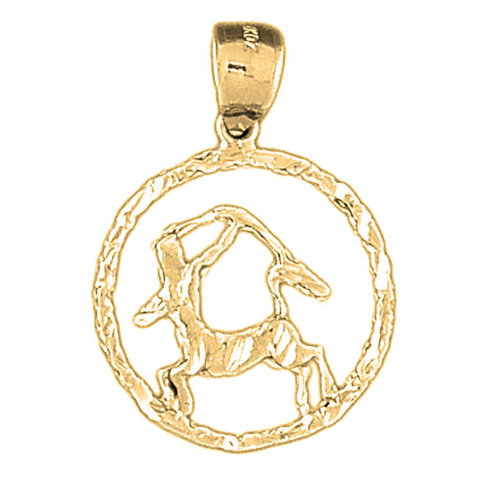 Yellow Gold-plated Silver Sagittarius Zodiac Sign Pendant