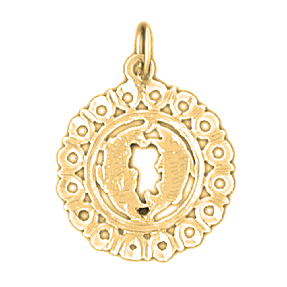 Yellow Gold-plated Silver Pisces Zodiac Sign Pendant