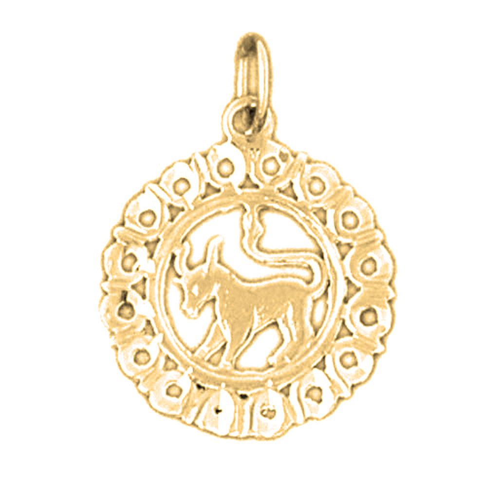 Yellow Gold-plated Silver Taurus Zodiac Sign Pendant