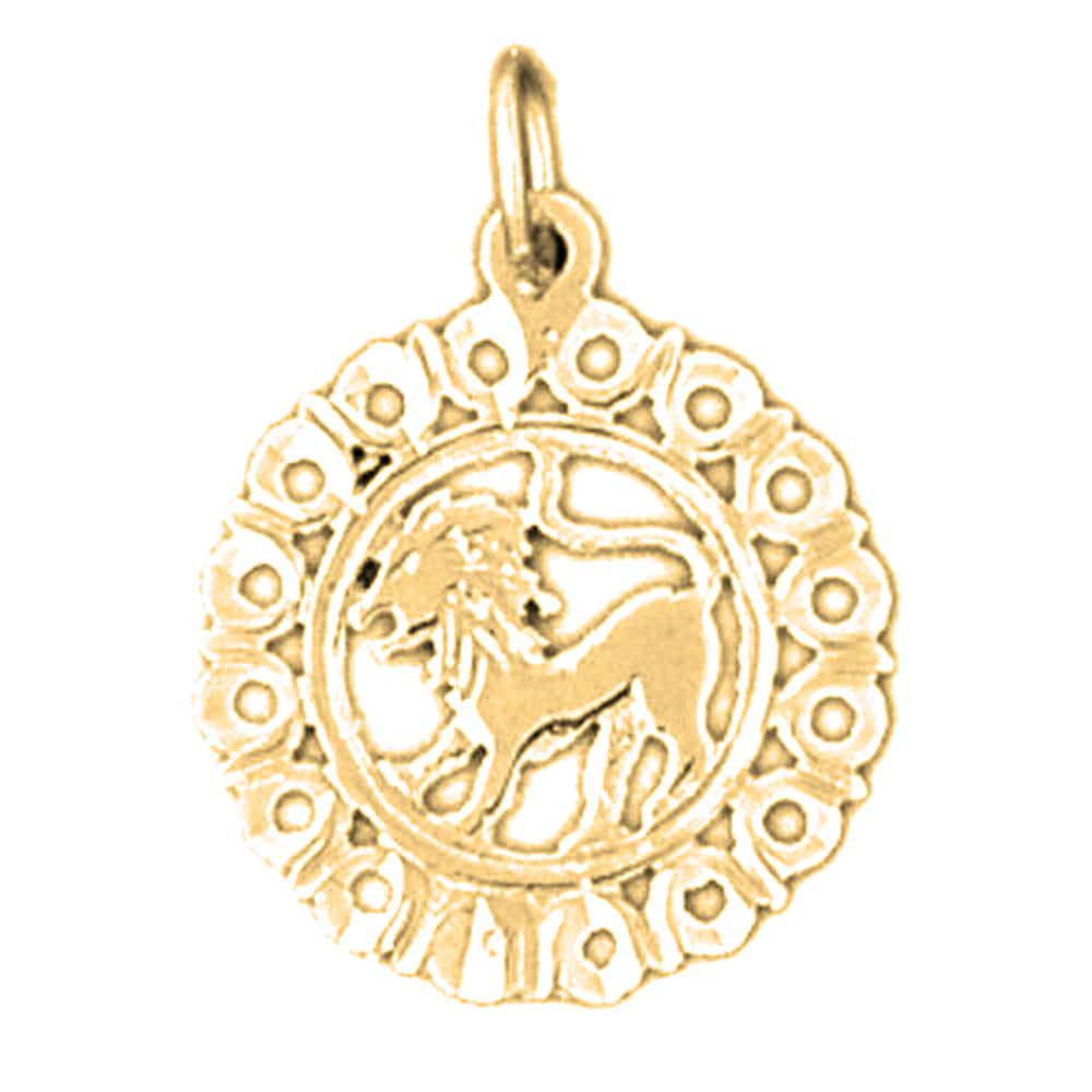 Yellow Gold-plated Silver Leo Zodiac Sign Pendant