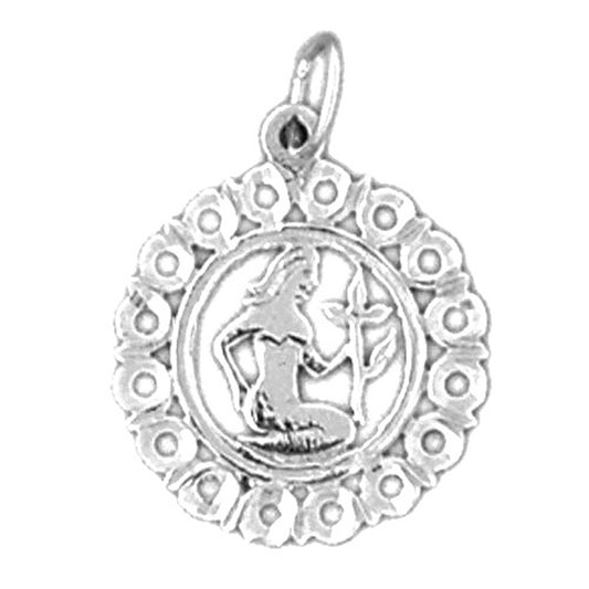 Sterling Silver Virgo Zodiac Sign Pendant