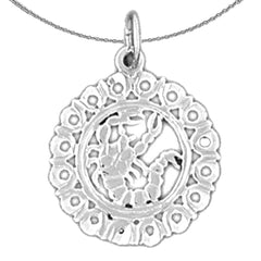 Sterling Silver Scorpio Zodiac Sign Pendant (Rhodium or Yellow Gold-plated)