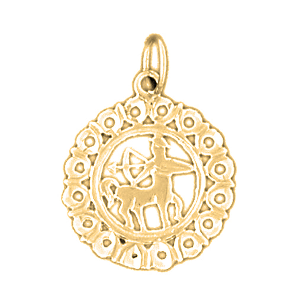 Yellow Gold-plated Silver Sagittarius Zodiac Sign Pendant