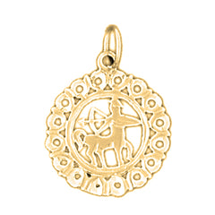 Yellow Gold-plated Silver Sagittarius Zodiac Sign Pendant