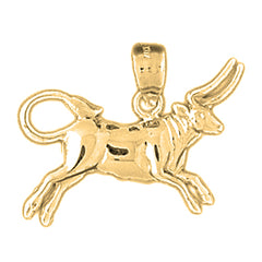Yellow Gold-plated Silver Taurus Zodiac Sign Pendant
