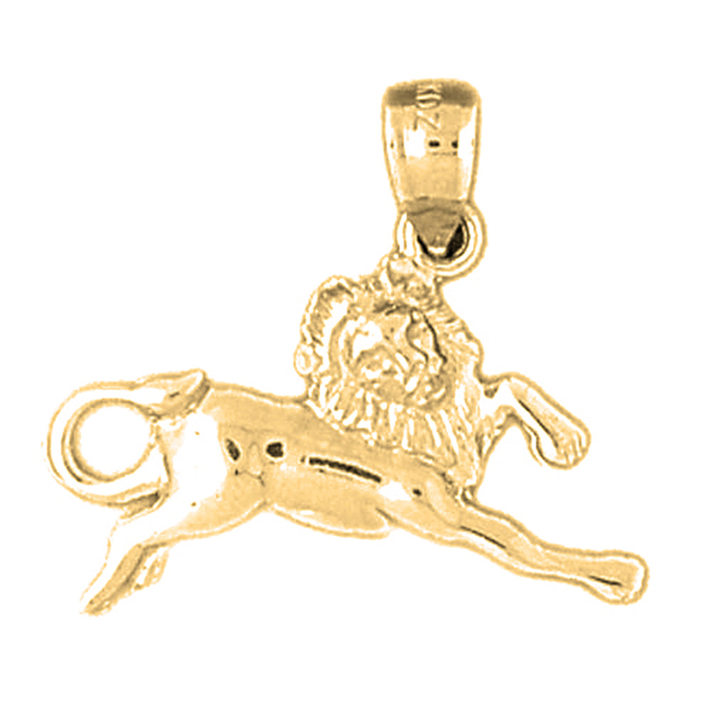 Yellow Gold-plated Silver Leo Zodiac Sign Pendant