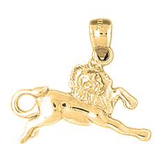 Yellow Gold-plated Silver Leo Zodiac Sign Pendant