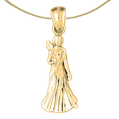Sterling Silver Virgo Zodiac Sign Pendant (Rhodium or Yellow Gold-plated)