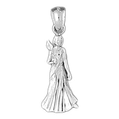 Sterling Silver Virgo Zodiac Sign Pendant