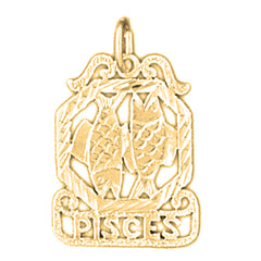 Yellow Gold-plated Silver Pisces Zodiac Sign Pendant
