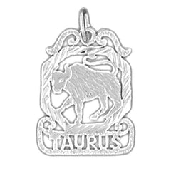Sterling Silver Taurus Zodiac Sign Pendant