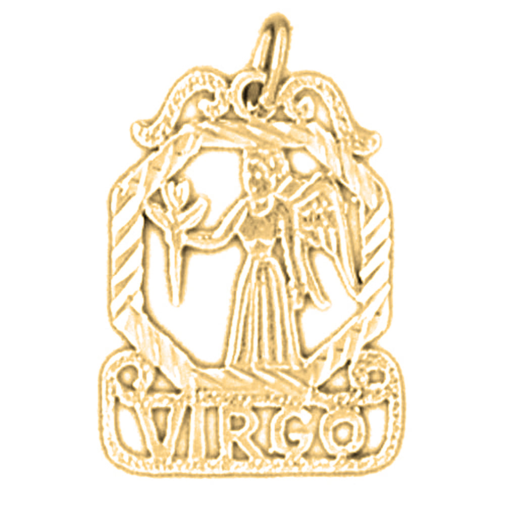Yellow Gold-plated Silver Virgo Zodiac Sign Pendant