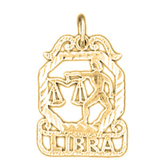 Yellow Gold-plated Silver Libra Zodiac Sign Pendant