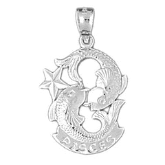 Sterling Silver Pisces Zodiac Sign Pendant