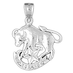 Sterling Silver Taurus Zodiac Sign Pendant