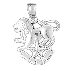 Sterling Silver Leo Zodiac Sign Pendant