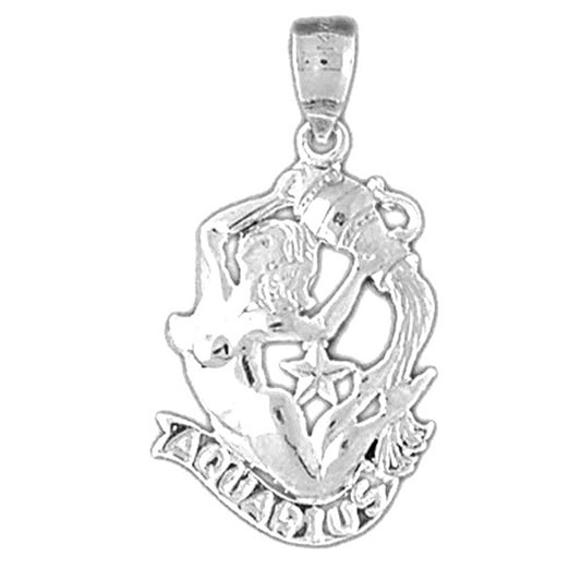 Sterling Silver Virgo Zodiac Sign Pendant