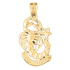 Yellow Gold-plated Silver Scorpio Zodiac Sign Pendant