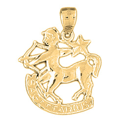 Yellow Gold-plated Silver Sagittarius Zodiac Sign Pendant
