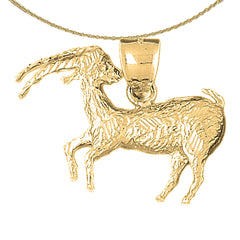 Sterling Silver Capricorn Zodiac Sign Pendant (Rhodium or Yellow Gold-plated)