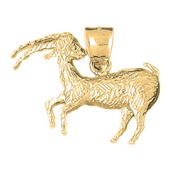 Yellow Gold-plated Silver Capricorn Zodiac Sign Pendant