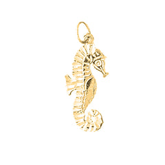 Yellow Gold-plated Silver Seahorse Pendant