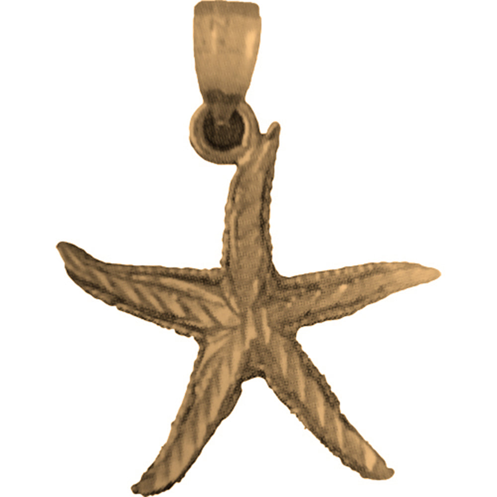 Yellow Gold-plated Silver Starfish Pendant