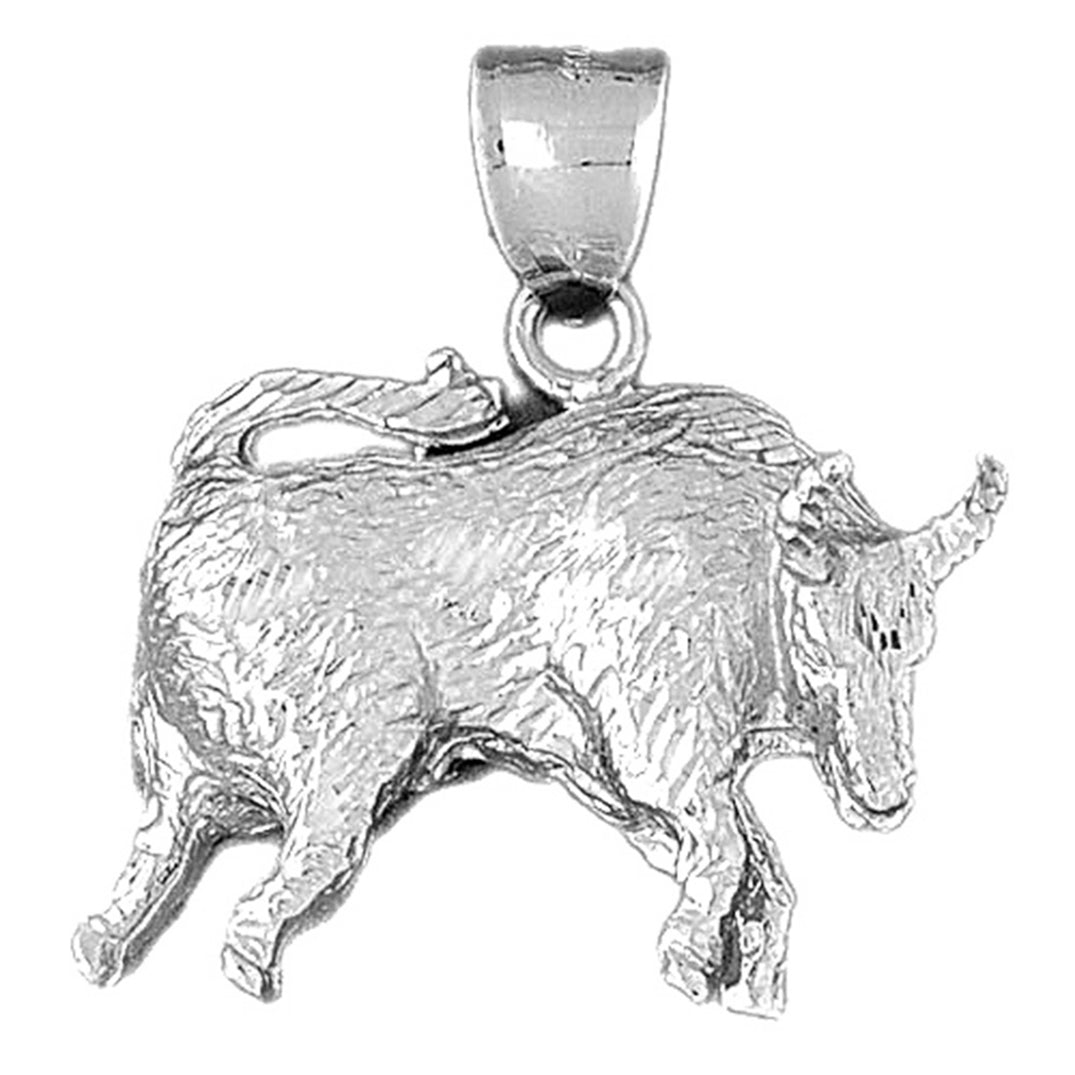 Sterling Silver Taurus Zodiac Sign Pendant