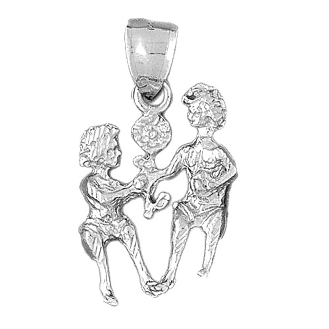 Sterling Silver Gemini Zodiac Sign Pendant