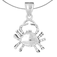 Sterling Silver Cancer Zodiac Sign Pendant (Rhodium or Yellow Gold-plated)