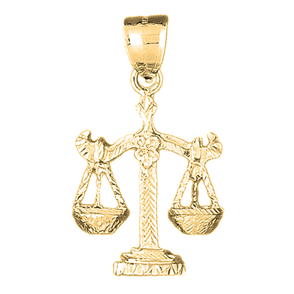 Yellow Gold-plated Silver Libra Zodiac Sign Pendant