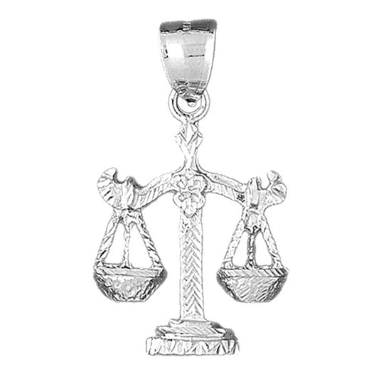 Sterling Silver Libra Zodiac Sign Pendant