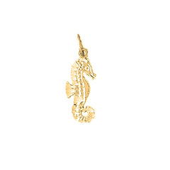 Yellow Gold-plated Silver Seahorse Pendant