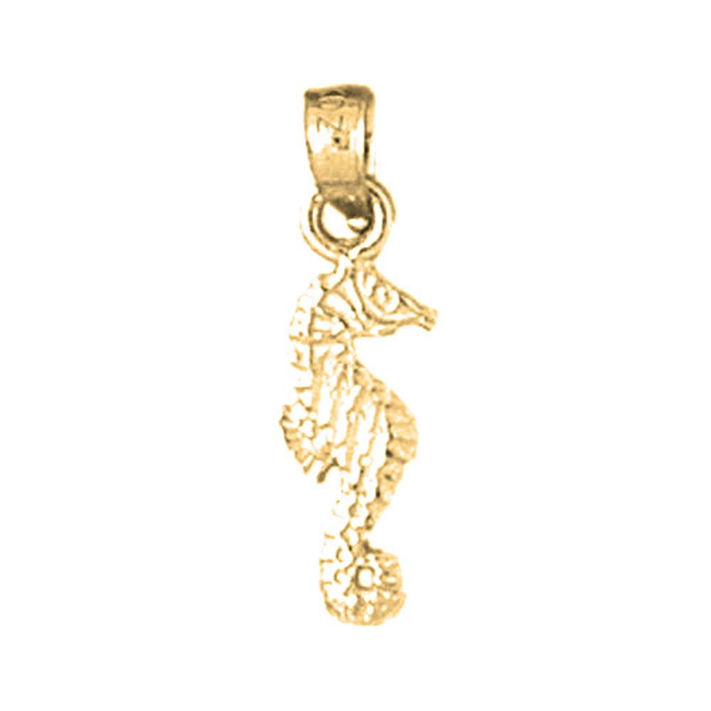Yellow Gold-plated Silver Seahorse Pendant